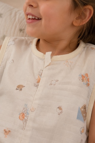 Babyhola Yazlık Müslin Çocuk Uyku Tulumu 1-8 Yaş Unisex Kısa Kollu %100 Pamuk 2703 Bej