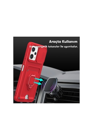 Uray Store Xiaomi Poco X5 5g Kılıf Zuma Kartvizitli Yüzüklü Silikon - Siyah