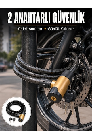 Mey İthalat Motosiklet, Bisiklet Ve Elektrikli Scooter İçin Ağır Hizmet Tipi Çelik Halat Kilidi