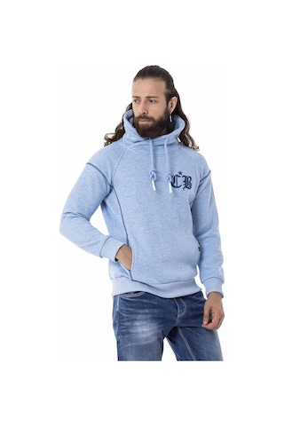 Cipo & Baxx CL529 Jumbo Yaka Kışlık Mavi Sweatshirt Mavi