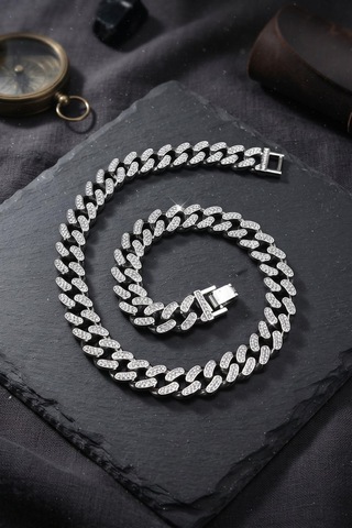 Paslanmaz Çelik Gurmet Model Kolye Zincir 10mm 902942 Gümüş