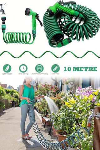 Spiral Hortum Seti Bahçe Balkon Sulama Hortum 10 Metre Bağlantı ve Sprey Dahil AE108 Spiral Hortum Seti Bahçe Balkon Sulama Hortum 10 Metre Bağlantı ve Sprey Dahil AE108