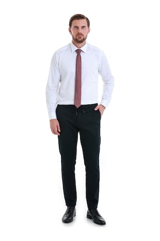 Hatemoğlu Beyaz Slim Fit Düz 100% Pamuk Slim Yaka Uzun Kollu Saten Gömlek 27787 4111993