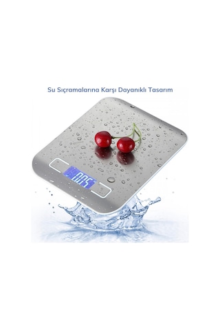 River World Hassas Ölçümlü Maksimum 5 Kg Kapasiteli Led Ekran Platin Dijital Mutfak Tartısı