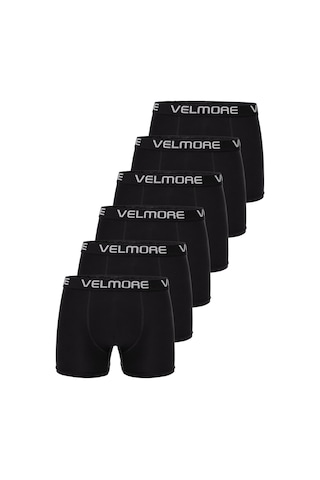 Velmore 6 Lı Kutu Premium Erkek Boxer Likralı Ve Pamuklu İç Giyim Siyah