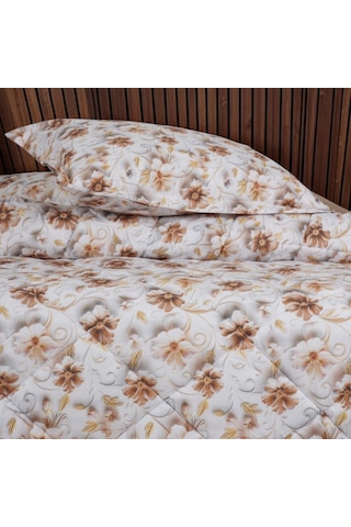 Aurelia Luxe Çift Kişilik Çiçek Desenli Premium 5d Uyku Seti Çeyiz Seti Lastikli Çarşaflı Beyaz