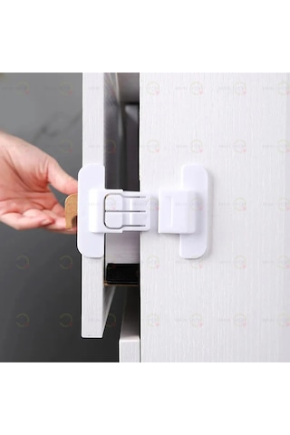 Mainshop 1 Adet Buzdolabı Güvenlik Kilidi, Buzdolabı Kapı Sabitleme Tokası,kendinden Yapışkanlı M-360 Beyaz