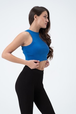 Quhox Kadın Kaşkorse Crop Atlet Saks