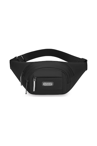 Black Erkek Büyük Kapasiteli Spor Bel Paketi Taşınabilir Anti Siyah