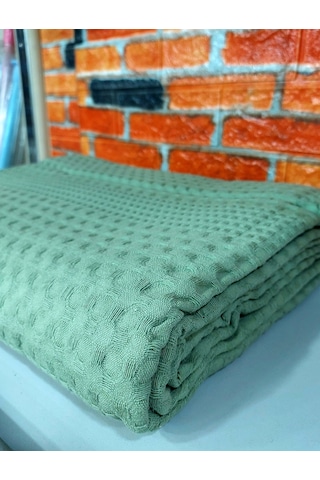 Şaheser %100 Pamuk Tek Kişilik Pike 160x220 Tek Pike -yeşil Yeşil