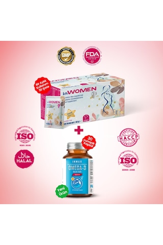 İncir Pharma inWomen 30 Saşe + Omega 3 Takviye Edici Gıda İncir Pharma inWomen 30 Saşe + Omega 3 Takviye Edici Gıda