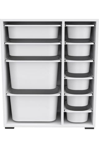 Pratico 10 Sepetli Çok Amaçlı Oyuncak Dolabı - Beyaz - 83x30x45,5 Cm Beyaz