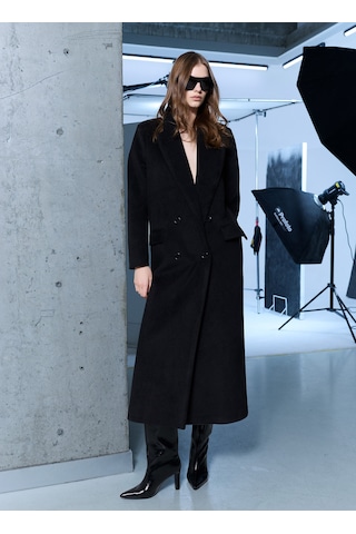 Heylea Siyah Kadın Kaban Polca Coat