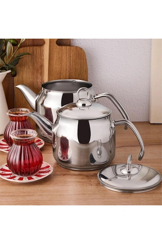 Çetcook Elit Metal Kulp Orta Boy Çaydanlık