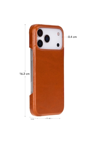 Bloomcase Ultimate Jacket Urban Tan Apple Uyumlu iPhone 17 Pro Max 6.9" Hakiki Deri Kılıf Taba