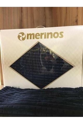 Merinos Modern Line 3 Parça Battaniye Seti Lacivert 200 x 220 Lacivert