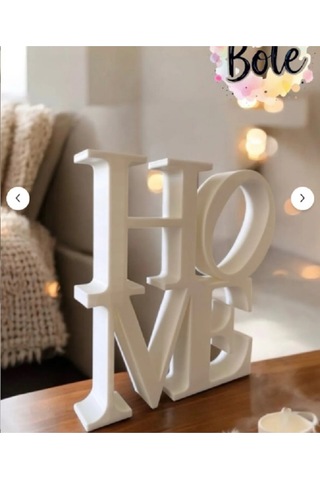 Home Yazılı Beyaz Renk Dekoratif Biblo
