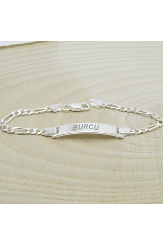 İsim Yazılı Gümüş Bebek Künye Çocuk Bileklik Csb01