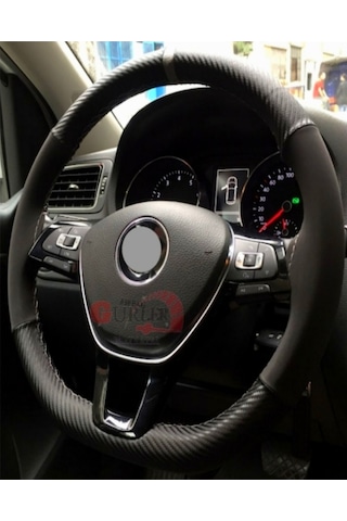 Chevrolet Cruze Alkantra-Karbon Yüzüklü Dikmeli Direksiyon Kılıf