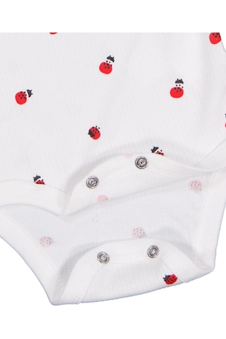 Civil Baby Uğur Böceği Empirme 0-48 Ay Çıtçıtlı Badi - Ekru