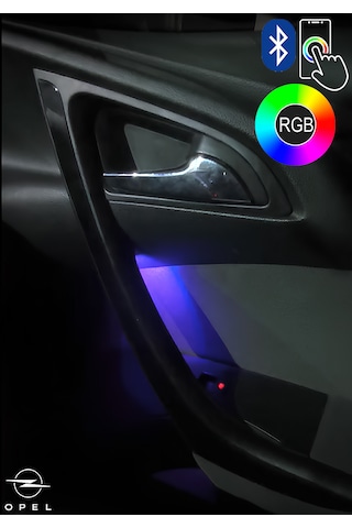 Opel Astra J Rgb Iç Kapı Led Ambiyans Aydınlatma 128 Renk App Kontrolü Uygulama İle Kontrol Edilebilir