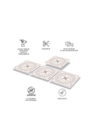 Tink KENDİNDEN YAPIŞKANLI SOFT YUVARLAK DESENLİ PVC KARO 30X30 CM