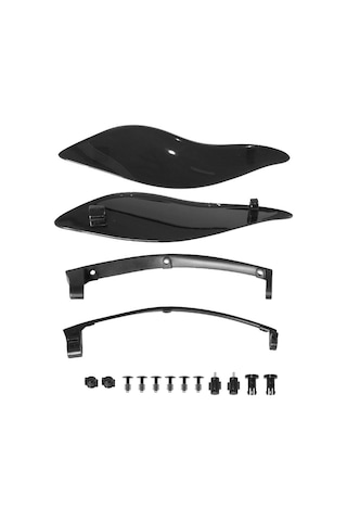 Geeroyoo Harley Davidson İçin Abs Malzeme Siyah Yan Kanatlık Kit - 300x78mm