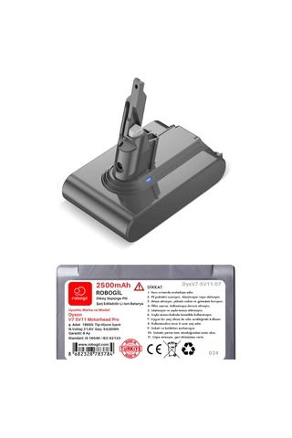 Dyson Dys V7 Uyumlu -sv11-07 V7 Sv11 Motorhead Pro 2500mah Pil Paketi / Bataryası