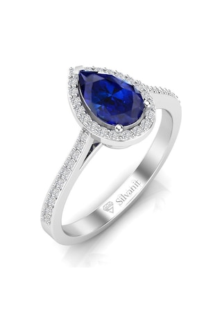 0,80 Karat Pırlantalı Safir Yüzük