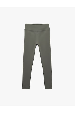 Koton Yüksek Bel Slim Fit Dikiş Detaylı Spor Tayt Haki 6wak40256nk Haki