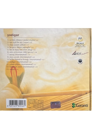 Müzik Cd'sidir Plak Değildir Cd Melih Kibar Yadigar Cd