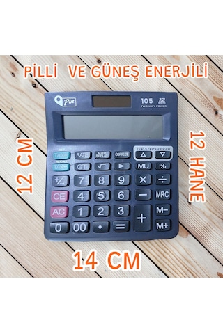 12x14 Cm 12 Haneli Pilli Ve Güneş Enerjili Hesap Makinesi Tax Mevcut Masaüstü Hesap Makinası Çok Renkli