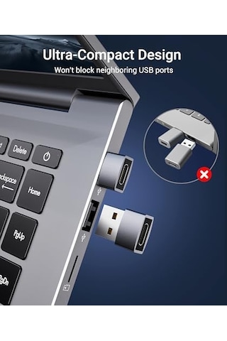 Usb C Kadın - Usb Erkek Adaptör 3'lü Paket Seyahat Olması Gerekenler, Alüminyum Usb C - Usb Adaptörü, Tip C Şarj Kablosu Güç Dönüştürücü Apple iPhone Uyumlu 17 16 15 Apple Watch Airpods Carplay İle