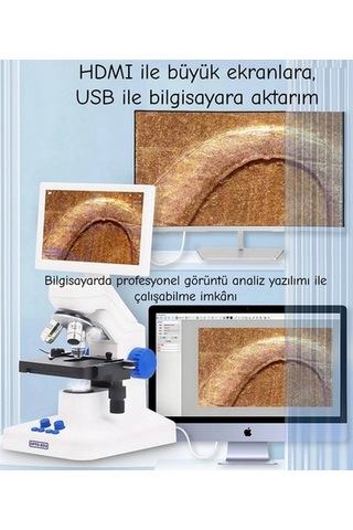 Ece Opto-edu Dijital Mikroskop Seti Biyoloji Mikroskobu 7 Lcd Ek