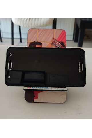 Kara Bilişim Kişiye Özel Fotoğraf Baskılı Ahşap Telefon Tutucu