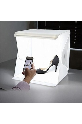 Triline Mini Stüdyo Led Işıklı Ürün Fotoğraf Çekim Çadırı Pratik Katlanabilir - 40x40