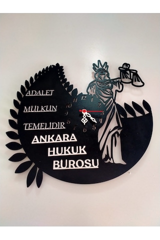 Adalet,avukat,hukuk Bürosu,adliye İçin Duvar Saati Kişiye Özel Siyah