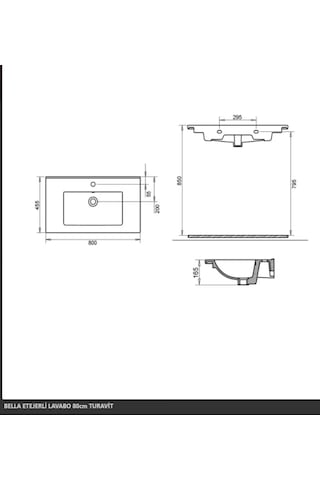 Turavit Bella Lavabo 80 x 45.5 CM