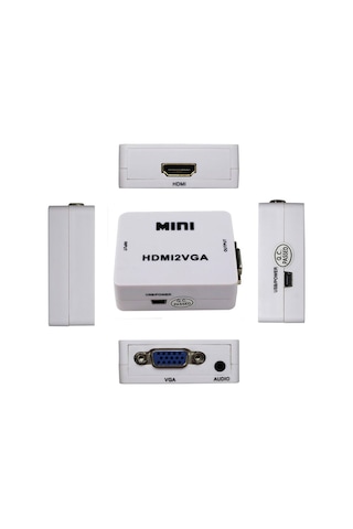 Hdmı To Vga+ses Dönüştürücü Çevirici İle Hdtv Projektörü Hdmı 2 Vga Dönüştürücü