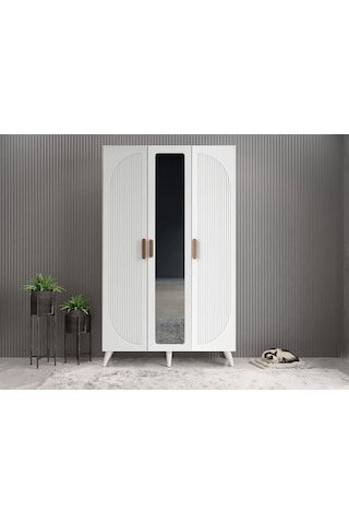 Robe Membran 3 Kapaklı Portmanto Montaj Dahil Beyaz 120 Cm