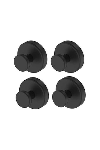 Besthome1 6.8kg Yük Kapasiteli Banyo Sucuklu Çekme Hook - Paslanmaz Çelik, Delme Yok, Siyah 4 Adet Siyah