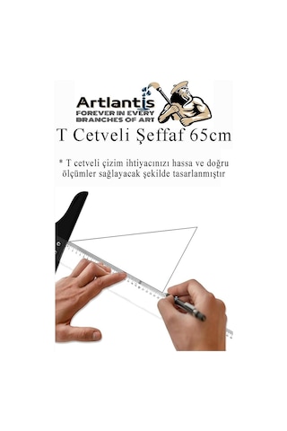 T Cetveli Şeffaf 65 Cm 1 Adet Plastik Mika T Cetveli Çizim Cetveli Mimarlık Mühendislik Öğrenci Tasarım Cetveli Şeffaf