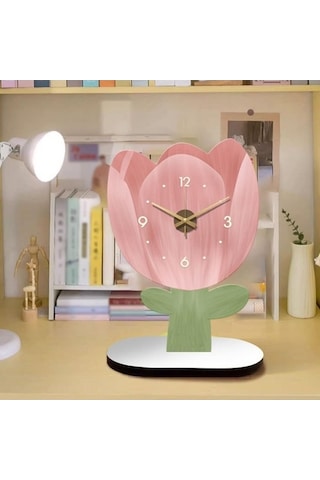 Trendooze Sessiz Saati, Saat, Modeli Masa Lale Kitaplık Dolıty Dekoratif Analog Vj