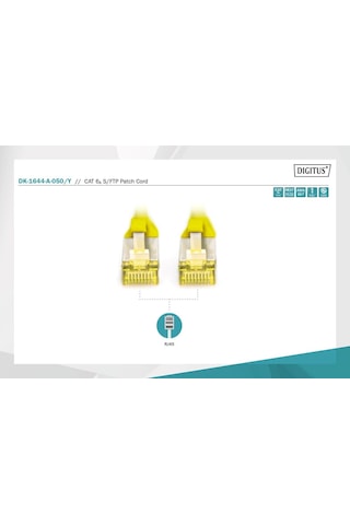 Cat 6a S-ftp Bağlantı Kablosu, Bakır, Lszh Awg 26/7, Uzunluk 5 Metre, Sarı Renk