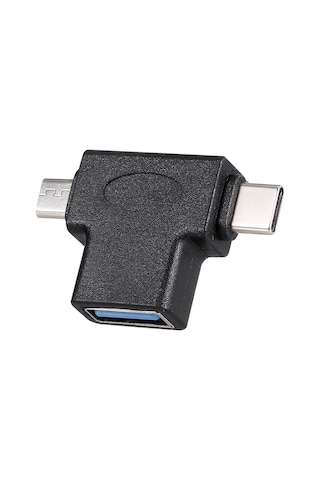 Mufunye Type-c Ve Micro Usb'den Usb3.0'a Otg Dönüştürücü, Telefon Ve Tabletler İçin Çift Arayüzlü Adaptör