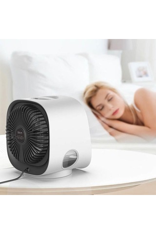 300ml Mini Taşınabilir Klima 3 Seviye Klima Nemlendirici Arıtma Usb Masaüstü Hava Soğutucu Fanlı Su Tankı Hvac Systems Parçalar 6008 Beyaz