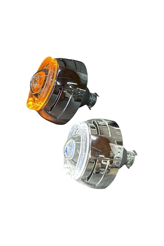3 İnç Bi Xenon Mercek + Cy6 Model Turuncu Beyaz Sinyalli Angelli Kapak Set