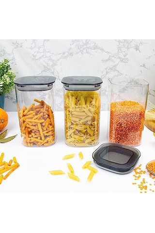 Omak 3 &apos Lü 1.1 Lt. Kare Erzak Kabı Seti
