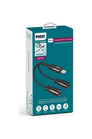 Phixi Basic CA115 Ligthning To Lightning Ve 3.5 MM Jack Çevirici Kablo-241