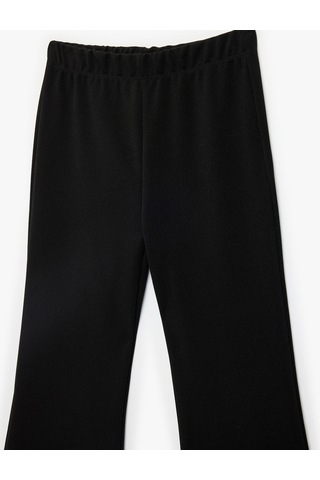 Koton Yırtmaç Detaylı Slim Fit İspanyol Paça Tayt Siyah 6skg40009ak Siyah